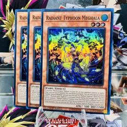 3x Yugioh Playset Radiant Typhoon Meghala DOOD-EN012 Super Rare 1st Ed Near Mint - Image 1