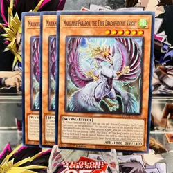 3x Yugioh Playset Mariamne Paradox, the True Dracophoenix Knight DOOD-EN019 Comm - Image 1