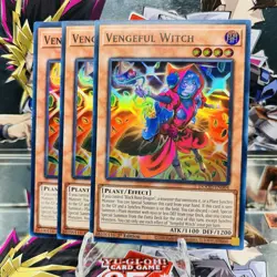 3x Yugioh Playset Vengeful Witch DOOD-EN004 Super Rare 1st Ed Near Mint - Image 1