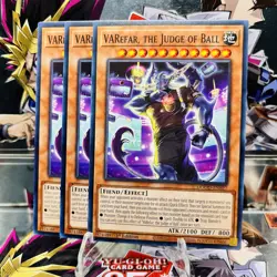 3x Yugioh Playset VARefar, the Judge of Ball DOOD-EN027 Common 1st Ed Near Mint - Image 1