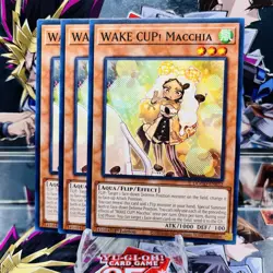 3x Yugioh Playset WAKE CUP! Macchi DOOD-EN032 Common 1st Ed Near Mint - Image 1