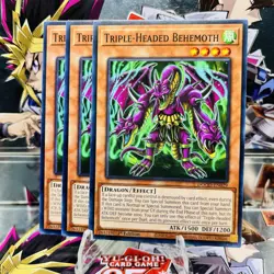 3x Yugioh Playset Triple-Headed Behemoth DOOD-EN029 Common 1st Ed Near Mint - Image 1