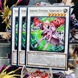 3x Yugioh Playset Serene Psychic Sorceress DOOD-EN042 Common 1st Ed Near Mint - Image 1