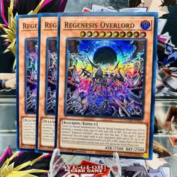3x Yugioh Playset Regenesis Overlord DOOD-EN022 Super Rare 1st Ed Near Mint - Image 1