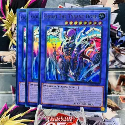 3x Yugioh Playset Gouki The Tyrant Ogre DOOD-EN036 Super Rare 1st Ed Near Mint - Image 1