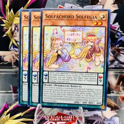 3x Yugioh Playset Solfachord Solfegia DOOD-EN020 Common 1st Ed Near Mint - Image 1
