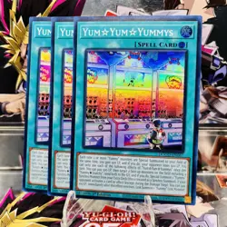 3x Yugioh Playset YumYumYummys DOOD-EN067 Super Rare 1st Ed Near Mint - Image 1