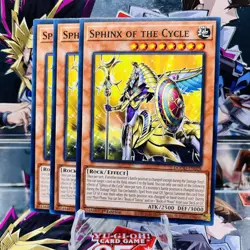 3x Yugioh Playset Sphinx of the Cycle DOOD-EN028 Common 1st Ed Near Mint - Image 1