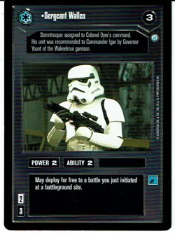 STAR WARS CCG ENDOR RARE CARD SERGEANT WALLEN lp - Image 1