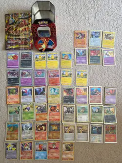 bunch of used pokemon cards jumbo ex lucario - Image 1