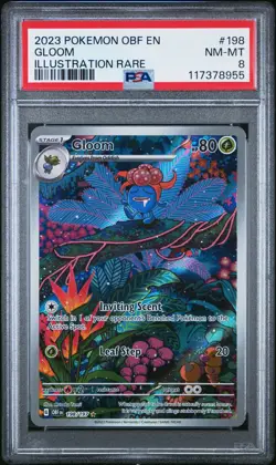 PSA 8 NM-MT Gloom 198/197 Sv03: Obsidian Flames IR HOLO Pokemon Card - Image 1