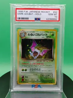 PSA 10 Dark Golbat 42 Team Rocket Gang Holo Rare 1998 Japanese Pokemon Card 042 - Image 1