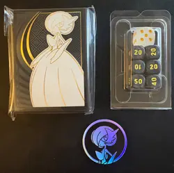 Gardevoir Mega Evolutions ETB card Sleeves, dice and coin - Image 1