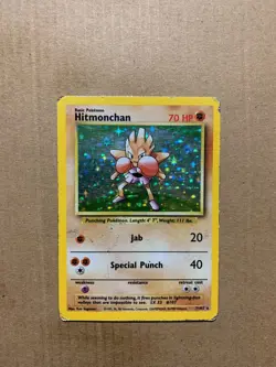 Hitmonchan 7/102 Base Set - Holo Pokemon Card - HP - Image 1