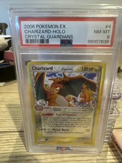 Pokemon TCG Charizard EX Crystal Guardians Holo Rare Card 4/100 Psa 8 - Image 1