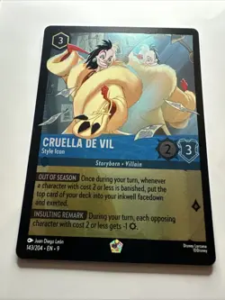 Cruella De Vil - Style Icon 143/204 Fabled Cold Foil 2025 Disney Lorcana Card NM - Image 3