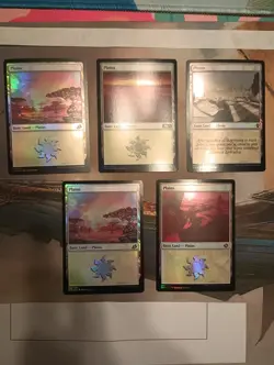 Foil Basic Land Plains x5 lot MTG Magic the Gathering These 5 - Image 1