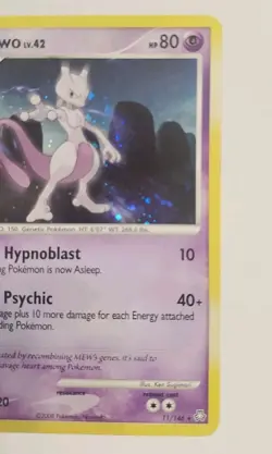 Pokemon Mewtwo LV. 42 11/146 (NM)Holo Rare 2008 Diamond & Pearl Legends Awakened - Image 5
