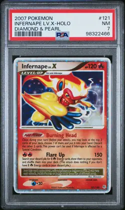 2007 POKEMON DIAMOND & PEARL #121 INFERNAPE LV.X-HOLO PSA 7 - Image 1
