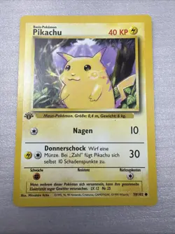 1st Edition Pikachu (Yellow Cheeks) 58/102 Pokemon Near Mint! - Image 1