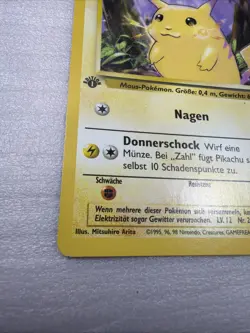 1st Edition Pikachu (Yellow Cheeks) 58/102 Pokemon Near Mint! - Image 2
