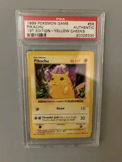 1999 POKeMON PIKACHU 1st EDITION-GHOST STAMP ERROR-PSA AUTHENTIC POP 5! - Image 1