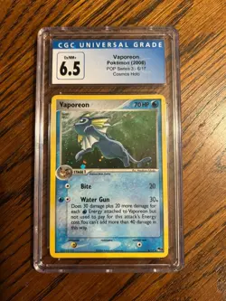 2006 Pokemon Vaporeon POP Series 3 Cosmos Holo CGC 6.5 - Image 1