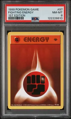 1999 POKEMON BASE SET 1ST EDITION #97 FIGHTING ENERGY PSA 8 - Image 1