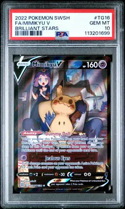 2022 Pokemon Mimikyu V - Brilliant Stars - TG16/TG30 - PSA 10 Gem MT - Image 2