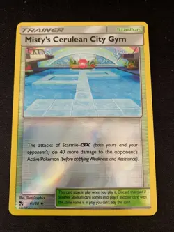 Pokemon Misty's Cerulean City Gym 61/68 Reverse Holo Hidden Fates Near Mint - Image 1