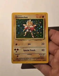 Pokemon Hitmonchan Base Set 7/102 Holo Rare HP - Image 3