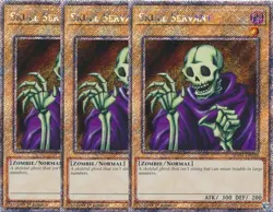 3x Yu-Gi-Oh! Skull Servant RA04-EN110 Platinum Secret Rare Playset - Image 1