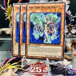 3x Yugioh Playset Fire King Avatar Kirin SR14-EN007 Common 1st Ed Near Mint - Image 1