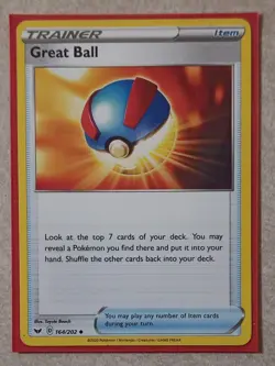 Great Ball 164/202 Pokemon Trading Card Game Swsh01: Sword & Shield Regular - Image 1
