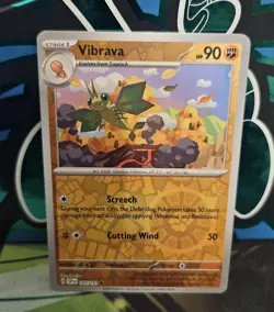 Vibrava 105/191 Sv08: Surging Sparks Reverse Holo Pokemon Card - Image 1
