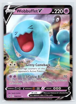Wobbuffet V - 086/202 - Pokemon Sword & Shield Base Set Ultra Rare Card - Image 1