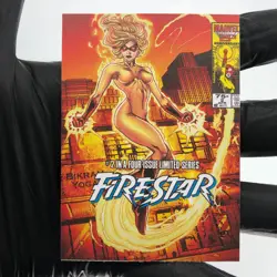 Marvel Card Firestar 90 Comic Covers Fleer Upper Deck Renditions [NM] - Image 2