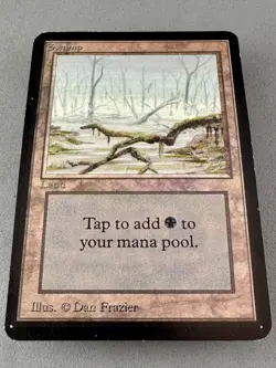 Swamp (A) Limited Edition Alpha MTG-LP MP-Vintage Magic the Gathering - Image 3