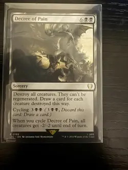 Decree of Pain 0199 Non Foil Rare LOTR Commander MTG Near Mint - Image 1