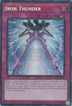 MP25-EN058 Iron Thunder Prismatic Secret Rare 1st Edition YuGiOh - Image 1
