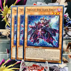 3x Yugioh Playset Twilight Rose Black Knight DOOD-EN005 Common 1st Ed Near Mint - Image 1