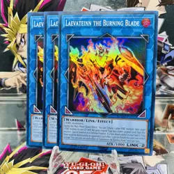 3x Yugioh Playset Laevateinn the Burning Blade DOOD-EN053 Super Rare Near Mint - Image 1