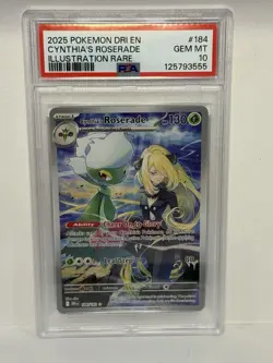 Pokemon TCG 2025 Destined Rivals Cynthia's Roserade Card #184/182 PSA 10 - Image 1