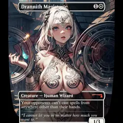 Drannith Magistrate RETIRED Tattooed Anime Waifu Style Card For EDH and Playtest - Image 1