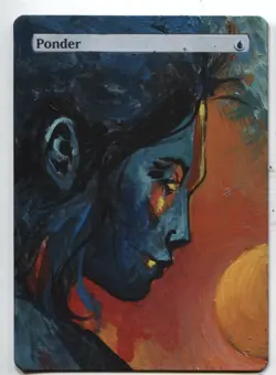 ponder MTG Altered art MAGIC Hand Painted Card Commander - Image 1