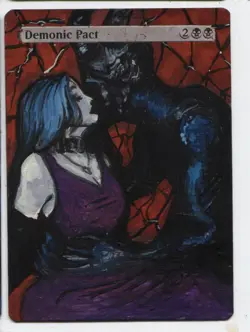 Demonic Pact MTG Altered art MAGIC Hand Painted Card Commander - Image 1
