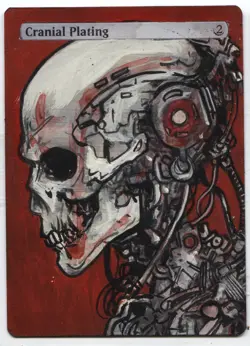 Cranial Plating MTG Altered art MAGIC Hand Painted Card Commander - Image 1