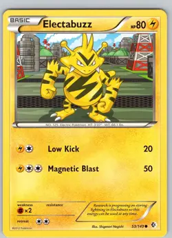 Pokemon TCG Electabuzz B&W Boundaries Crossed 53/149 Regular Common Card NM - Image 1