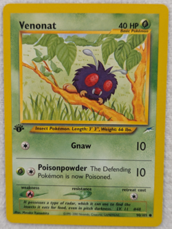 2000 Venonat #90 Neo Destiny Regular Pokemon Card Common 1st Edition - Image 2