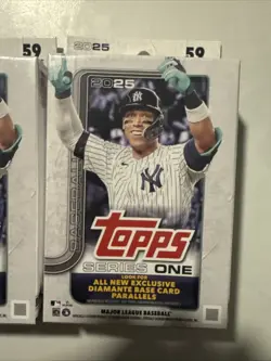 2025 Topps Series 1 Baseball Trading Card MLB Hanger Box - 59 Cards - 3 Boxes - Image 2